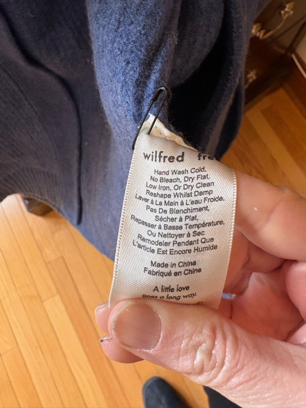 Aritzia Wilfred Free Unwind Cardigan, 100% Merino Wool Blue, XXS can fit larger - Picture 9 of 12